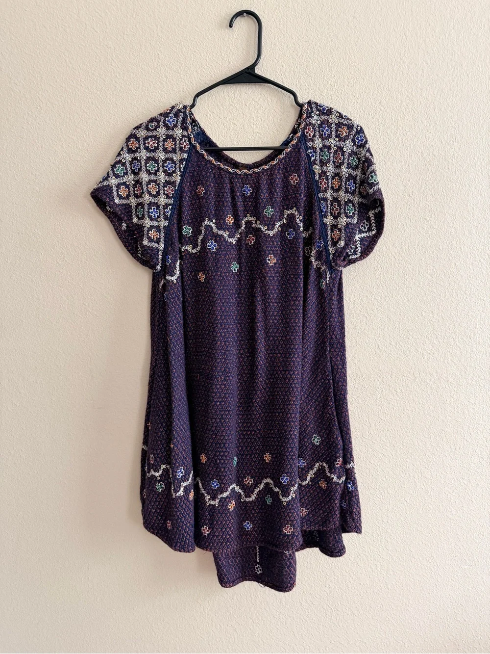 Free People In The Clouds Embroidered Mini Dress